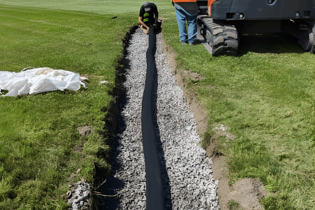 French drain installation