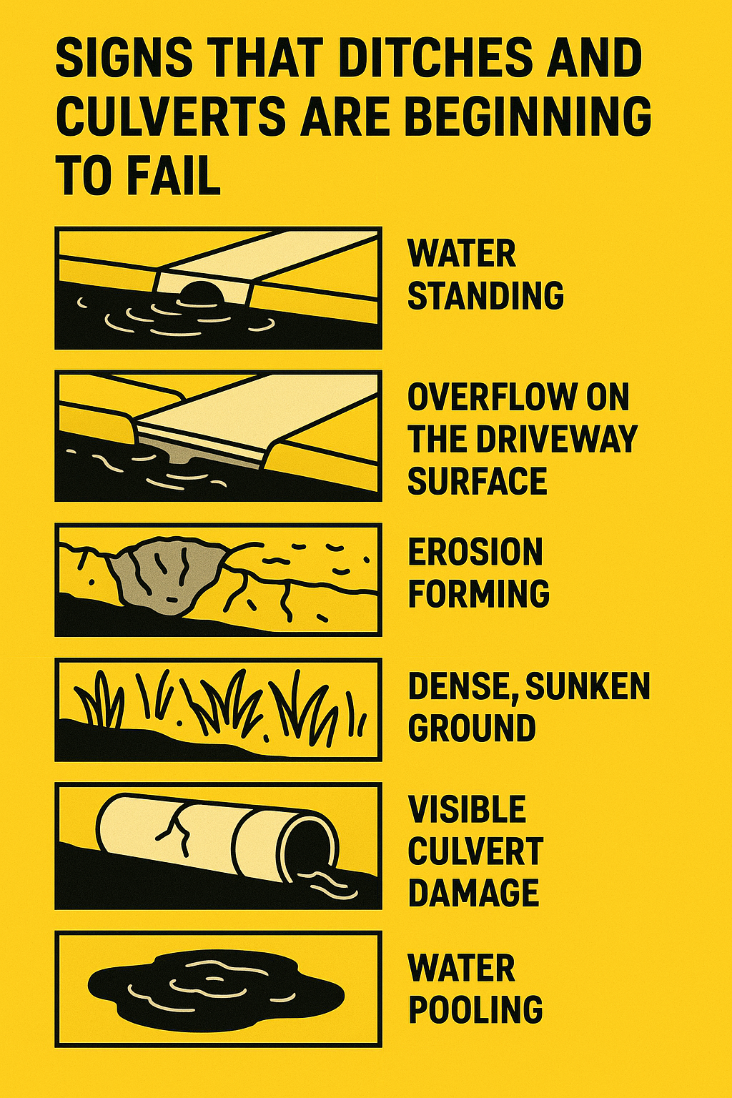 How to Recognize An infographic on When Ditches and Culverts Are Beginning to Fail