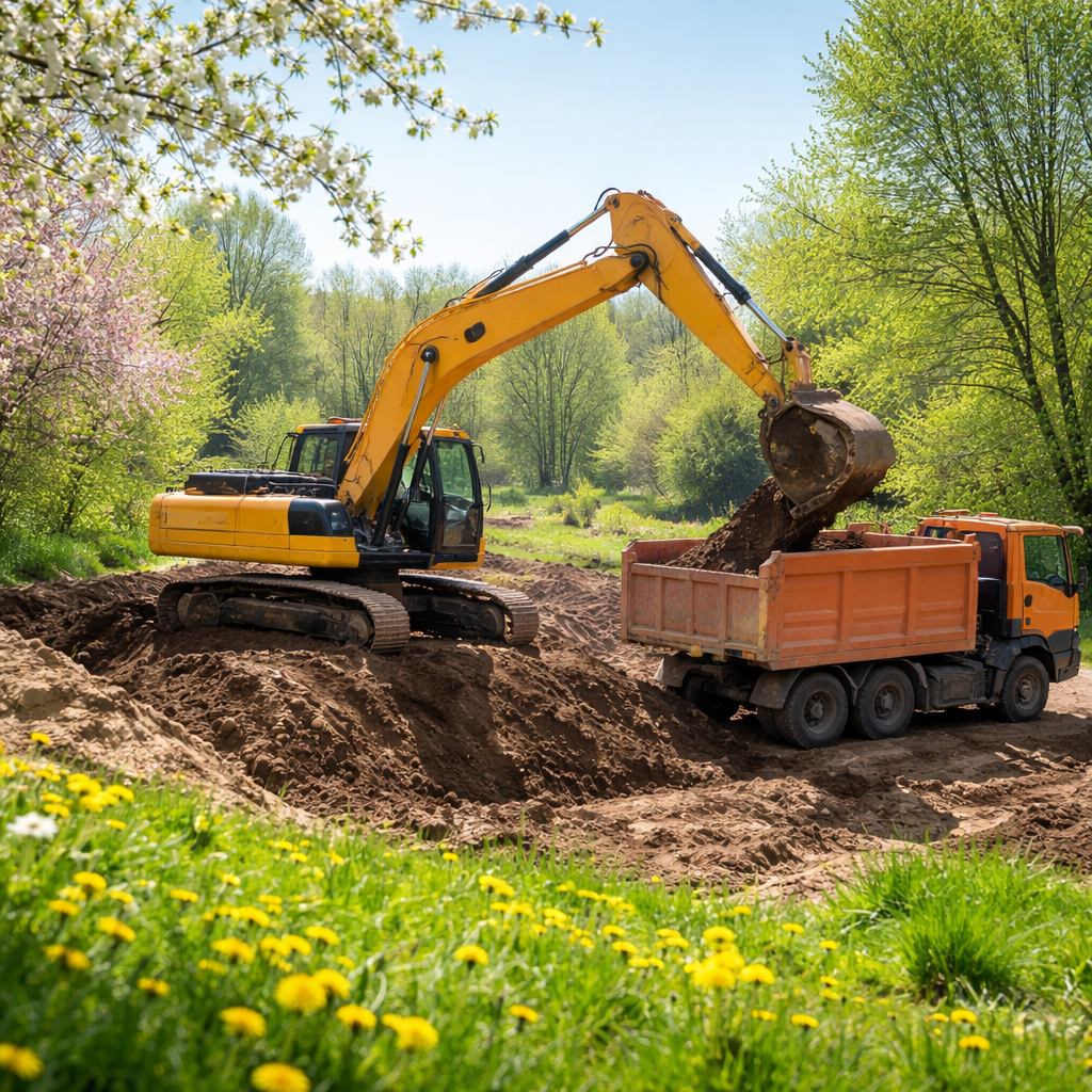 Excavation in the spring.