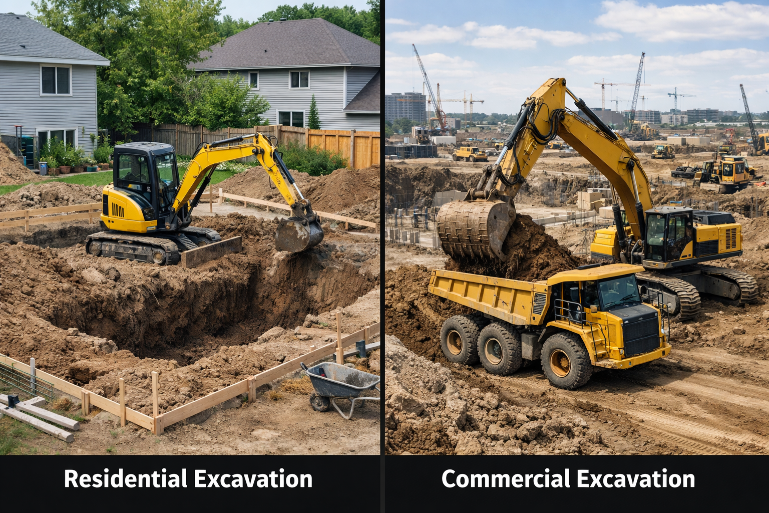 Residential Excavation vs Commercial Excavation