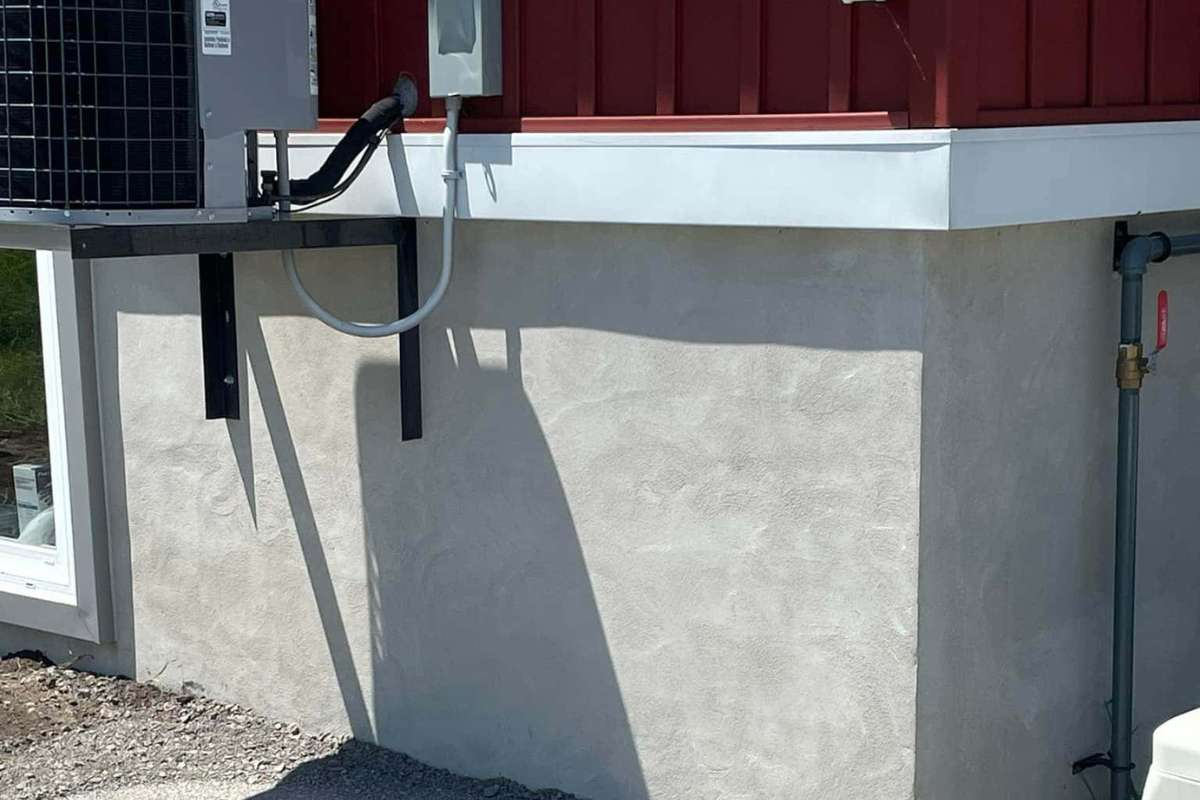 A finished foundation of a home after waterproofing.